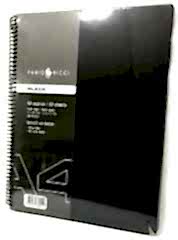 Fabio Ricci Black A4 Spiralli Sert Kapak 50 yp Çizgisiz Defter