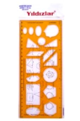 Yıldızlar Geometrik Şablon Cetvel 25 cm